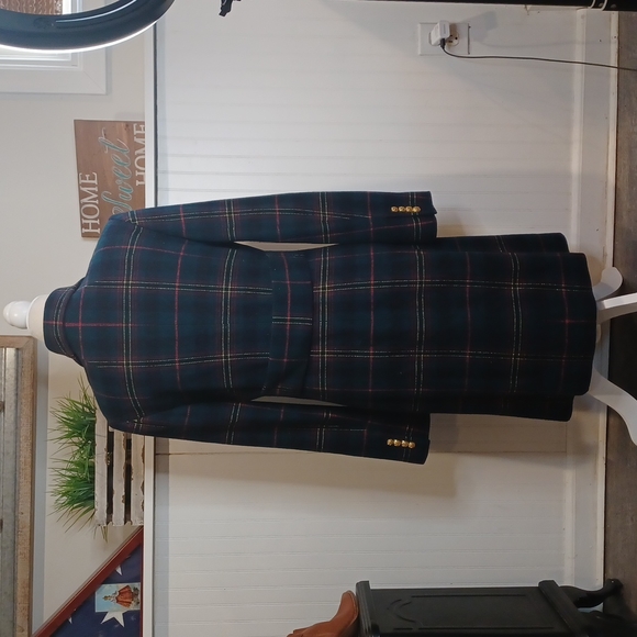Vintage Lauren Ralph Lauren Plaid Wool Double Breasted Coat Size Medium - Picture 5 of 10